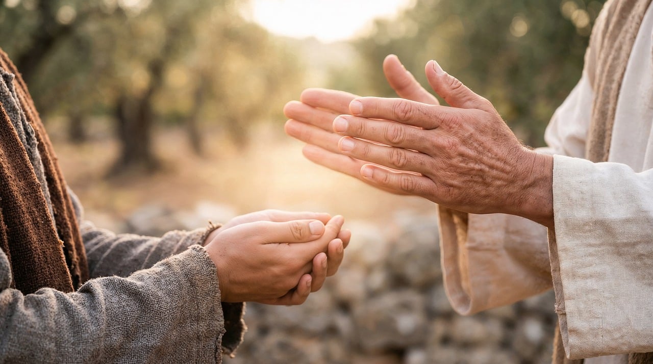 hands giving receiving